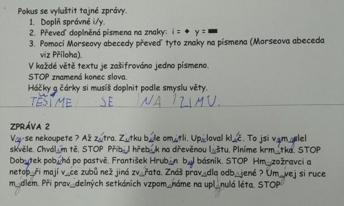 Šifrované zprávy ve 3. B